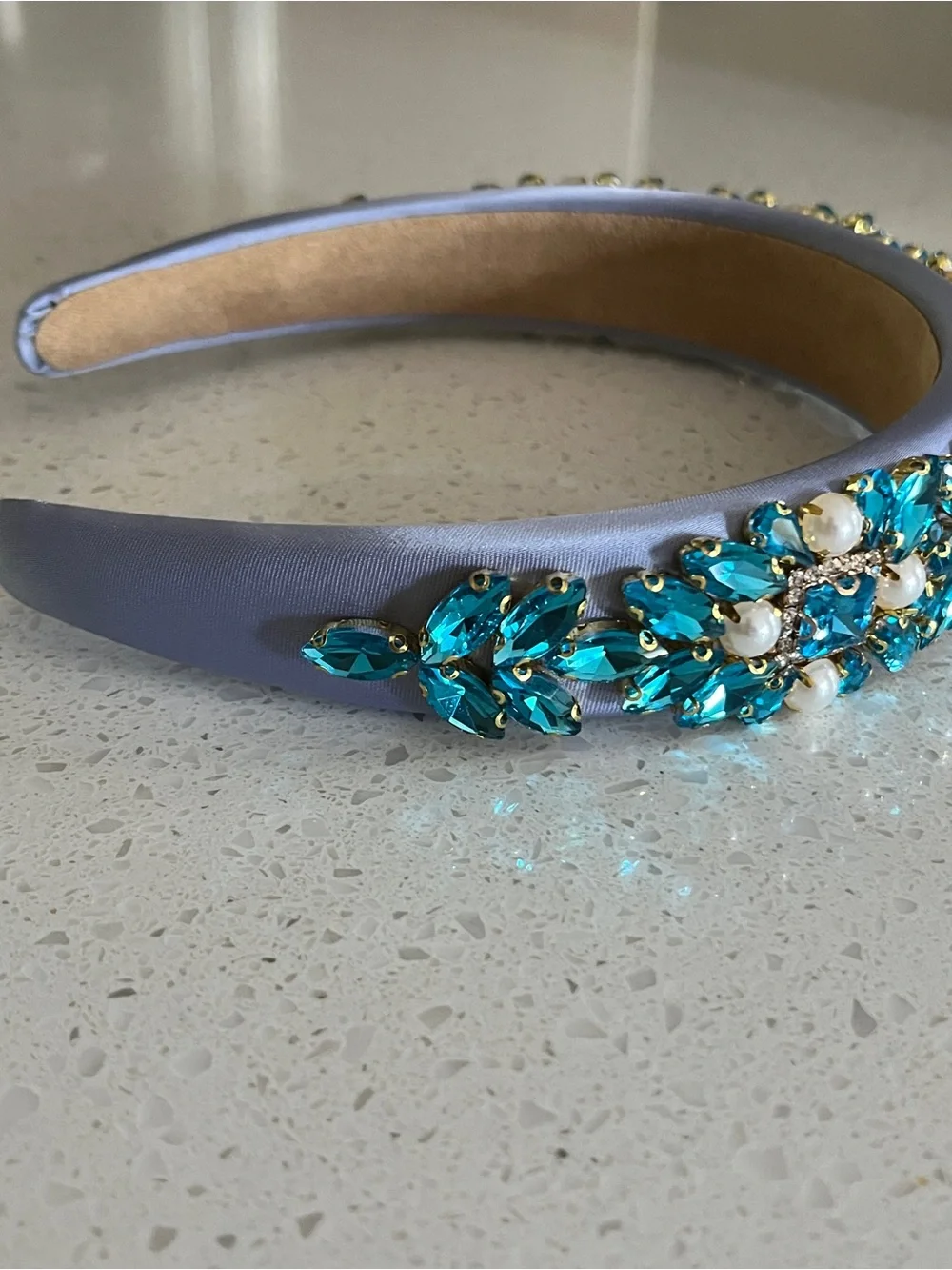 Embellished Blue Crystal Headband‎